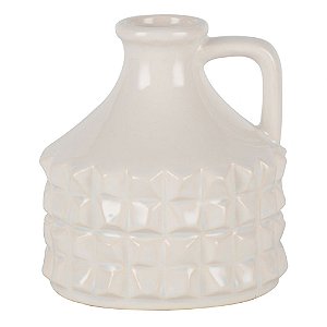 VASO DE CERAMICA BRANCO ESTILO JARRA