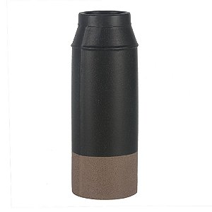 VASO DE CERAMICA PRETO E MARROM