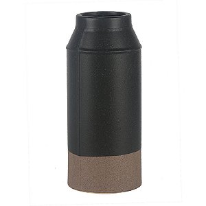 VASO DE CERAMICA PRETO E MARROM