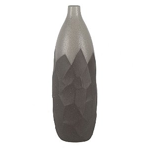 VASO DE CERAMICA CINZA E PRATA