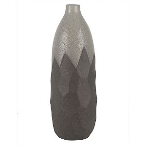 VASO DE CERAMICA CINZA E PRATA