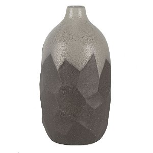 VASO DE CERAMICA CINZA E PRATA
