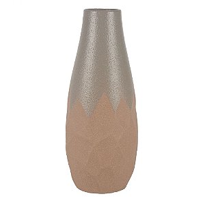 VASO DE CERAMICA TERRACOTA E PRATA