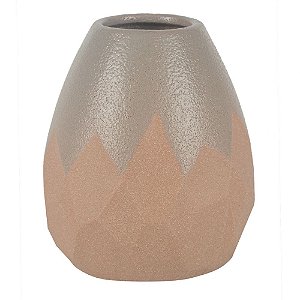 VASO DE CERAMICA TERRACOTA E PRATA