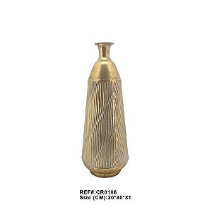 VASO DE CHAO RUSTICO DE METAL DOURADO