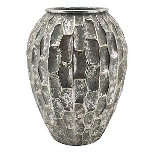 VASO DE METAL PRATA 32,5CM X 32,5CM X 44CM