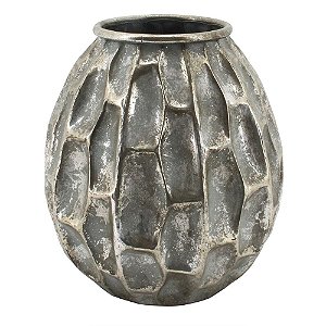 VASO DE METAL PRATA 18CM X 18CM X 30CM