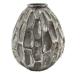 VASO DE METAL PRATA 23CM X 23CM X 25CM