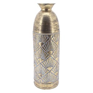VASO DE CHAO DE METAL RÚSTICO DOURADO 19,5CM X 19,5 X M X 59