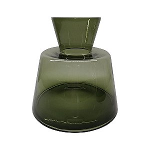 VASO DE VIDRO TRANSPARENTE VERDE