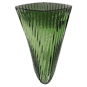 VASO DE VIDRO TRANSPARENTE VERDE 18CM X 18CM X 25CM