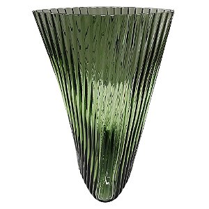 VASO DE VIDRO TRANSPARENTE VERDE 22CM X 22CM X 30CM