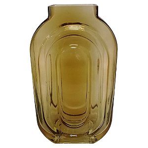 VASO DE VIDRO TRANSPARENTE AMBAR 16CM X 7.5CM X 30CM