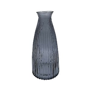 VASO DE VIDRO TRANSPARENTE CINZA
