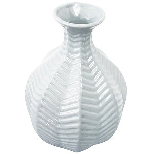 VASO CERAMICA FISHBONE GRANDE AZUL 16 X 16 X 25 CM