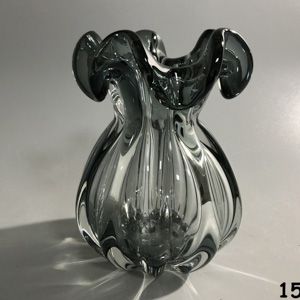 VASO DE VIDRO SODO-CÁLCICO ITALY CINZA 13x17cm