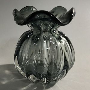 VASO DE VIDRO SODO-CÁLCICO ITALY CINZA 11,5x13cm