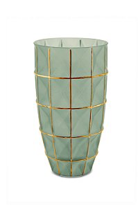 VASO FENDI E DOURADO EM VIDRO