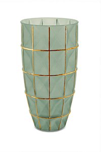 VASO FENDI E DOURADO EM VIDRO