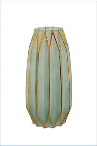 VASO FENDI E DOURADO EM VIDRO