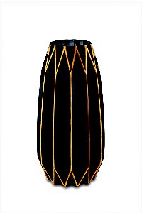 VASO PRETO E DOURADO EM VIDRO
