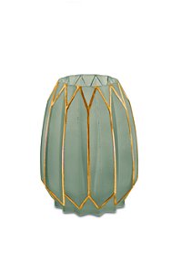 VASO FENDI E DOURADO EM VIDRO