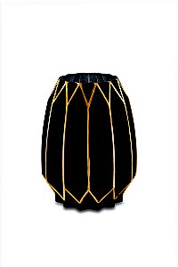 VASO PRETO E DOURADO EM VIDRO