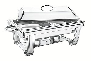 RECHAUD RETANG.ACO INOX 2 CUBAS 1/2