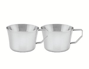 CJ.XICARAS ACO INOX P/CHA/CAFE 2PCS