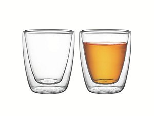 CJ.XICARAS P/CHA/CAFE EM VIDRO 2PCS