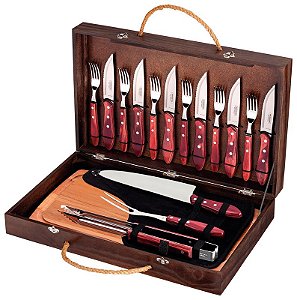 KIT CHURRASCO INOX 17PC POLYWO VER