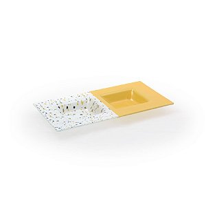 CENTRO DE MESA RET TERRAZZO 02 DIVISORIAS AMARELO