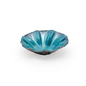 BOWL FLOR VIDRO ONDULADO GRANDE TIFFANY/PRATA