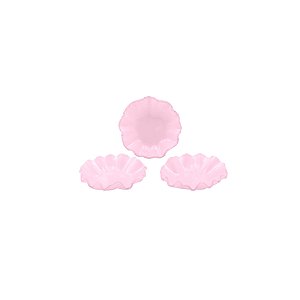CONJ. 03 CUMBUCAS DE VIDROS ONDULADAS PEQ. ROSA