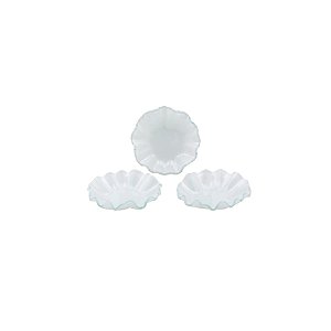 CONJ. 03 CUMBUCAS DE VIDROS ONDULADAS PEQ. BRANCO