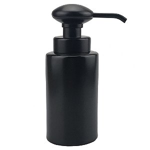 PORTA SABONETE LIQUIDO DE PORCELANA PRETO 7CM X 7CM X 18CM