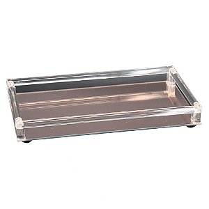 BANDEJA ESPELHADA ROSE 45CM X 25CM X 4,5CM