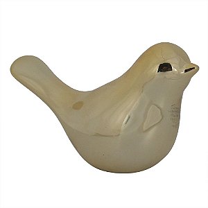 PASSARO DE CERAMICA DOURADO 12CM X 5CM X 7,5CM