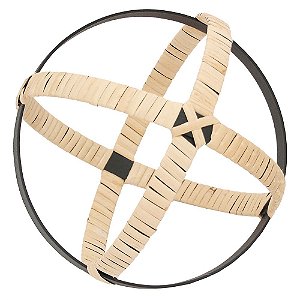 PECA DECORATIVA DE METAL E RATTAN  18CM X 18CM X 18CM