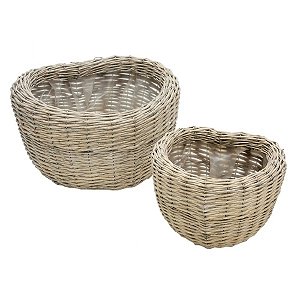 CJ DE FLOREIRAS DE RATTAN 2 PCS