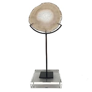 PEDRA NATURAL DECORATIVA AGATA BEGE 14CM X 10CM X 28CM