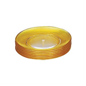 CJ DE PRATOS DE SOBREMESA ACRILICO AMARELO 6 PCS