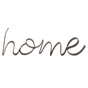 PECA DECORATIVA DE METAL - HOME 25,5CM X 1,5CM X 8,5CM