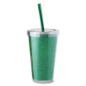COPO PLASTICO 550ML C/ CANUDO VERDE CO8700