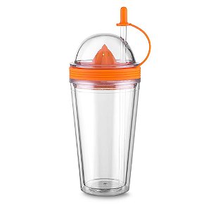 COPO PLASTICO COM ESPREMEDOR 500ML LARANJA CO8100