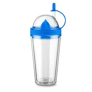 COPO PLASTICO COM ESPREMEDOR 500ML AZUL CO8100