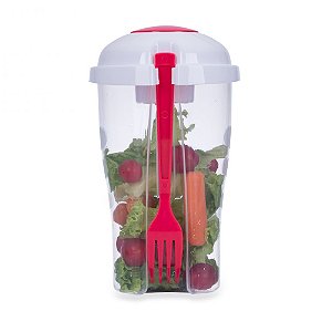 COPO PLASTICO 800ML P/ SALADA VERMELHO CO17266