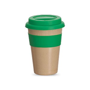 COPO FIBRA BAMBU TAMPA SILICONE 450ML VERDE CO019