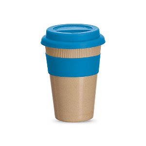 COPO FIBRA BAMBU TAMPA SILICONE 450ML AZUL CO019