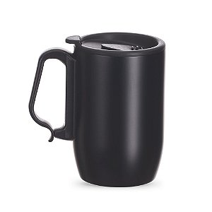 CANECA AÇO INOX PAREDE DUPLA 350ML PRETO CA8200
